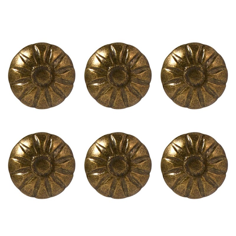 EXCEART 100pcs Decorative Thumb Tacks Push Pins Sofa Furniture Thumbtacks Flower Thumb Tacks Gold Pushpins for Photos Wall Maps Bulletin Board Corkboards (Brass) - Image 1